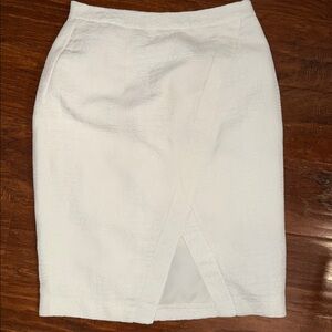 Jennifer Lopez Cream Textured Pencil Skirt